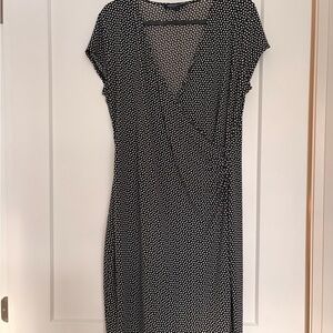 Jones New York Black and White Midi Dress
